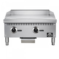  Plaque de cuisson a gaz Commerciale de 24 pouces, 2 bruleurs, 60 000 BTU, acier inoxydable – FCMGG0055-24