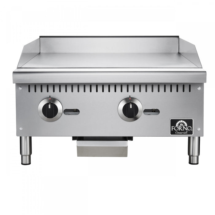 Plaque de cuisson a gaz Commerciale de 24 pouces, 2 bruleurs, 60 000 BTU, acier inoxydable – FCMGG0055-24