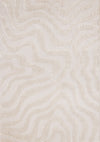 Carpette moderne, luxueuse et moelleuse Lincoln blanche à motif de courbes - 7 pi 10 po x 11 pi 2 po