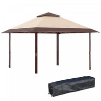 Outsunny 13 'x 13' Auvent De Tente De Fete D'exterieur Avec Event Superieur, Hauteur Reglable Sur 3