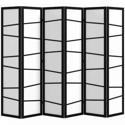 HOMCOM Folding Room Divider, 6 Panel Privacy Screen for Home Office, White