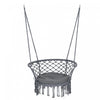 Outsunny Chaise Suspendue Hamac, Balancoire De Porche En Corde De Coton Avec Cadre Metallique Et Coussin, Grand Siege En Macrame Pour Le Patio Jardin Chambre Salon Gris Fonce