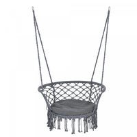 Outsunny Chaise Suspendue Hamac, Balancoire De Porche En Corde De Coton Avec Cadre Metallique Et Cou