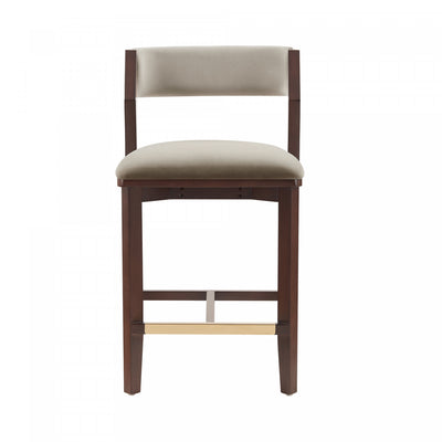 Patricia Modern Wood Upholstered Counter Stool in Linen Bar Stool | Tabouret de comptoir moderne Patricia en bois avec revetement en lin