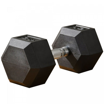 Soozier Rubber Hex Dumbbell for Body Fitness Training, 45lbs
