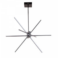 Lustre Summit de Dainolite en acrylique blanc qui diffuse la lumière, avec fini noir mat et ampoule à DEL de 46 W
