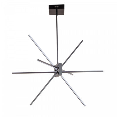 Dainolite Summit LED Chandelier 46w Matte Black White Acrylic Diffuser Lamp|Lustre Summit de Dainolite en acrylique blanc qui diffuse la lumière, avec fini noir mat et ampoule à DEL de 46 W