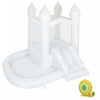 Chateau gonflable Qaba tout blanc avec toboggan et piscine a balles, blanc