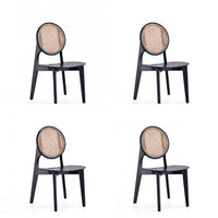  Chaise de salle a manger en bois style industriel Versailles en noir et naturel - Lot de 4