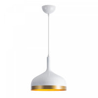 Luminaire suspendu de la collection Dash de 12 po - blanc et doré