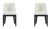 Ensemble 2 chaises de salle à manger modernes Gansevoort de Manhattan Comfort en similicuir - crème