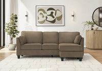  Canape Chaise Longue Rembourre, Tissu Marron Clair