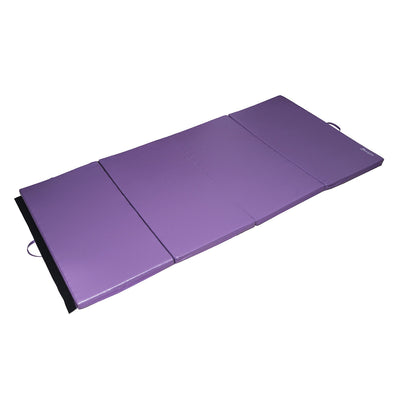 Soozier 4ftx8ftx2inch Pu Cuir Gymnastique Tumbling Gym Mat Arts Pliant Yoga Exercice Pad 4 Panneau (|Soozier 4ft X 8ft X 2inch Tapis De Gymnastique Tri-plies Avec Poignees De Transport, Violet
