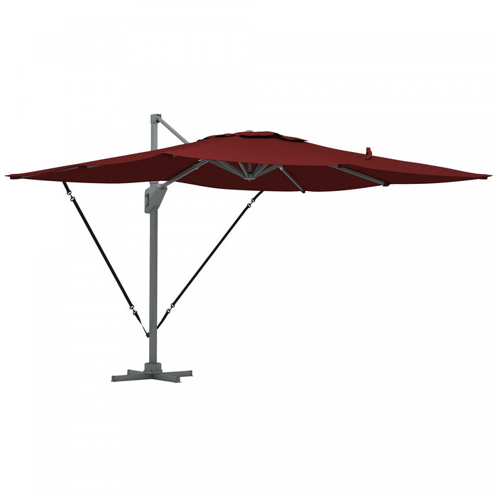 Outsunny Parasol De Patio En Porte-a-faux Outsunny De 13 Pi, Rouge