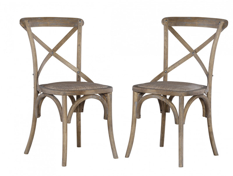 Chaise d’appoint de salle à manger Bentwood grise - ensemble de 2