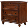 U_Style Table de Nuit Peinte 27.6 po avec Tiroir Coulissant et 3 Tiroirs, Brun