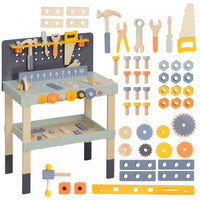 Qaba Etabli Pour Enfants, Ensemble D'outils Pour Enfants, Banc A Outils De 49 Pieces, Jeu De Simulat