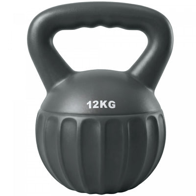 Soozier Kettlebell, 26 lbs Kettle Bell with Non-Slip Handle for Home Gym, Weight Lifting and Strength Training, Grey