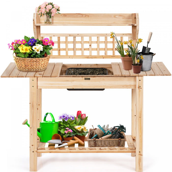 Table De Rempotage En Bois Costway
