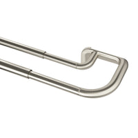  Tringle à rideaux coupe-lumière extensible double Twilight de Umbra nickel mat de 3/4 po - 66 po à 144 po