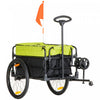 Aosom Bike Cargo Trailer & Wagon Cart, Chariot De Jardinage Multi-usages Avec Boite Amovible, Grandes Roues De 20'', Reflecteurs, Attelage Et Poignee, Jaune