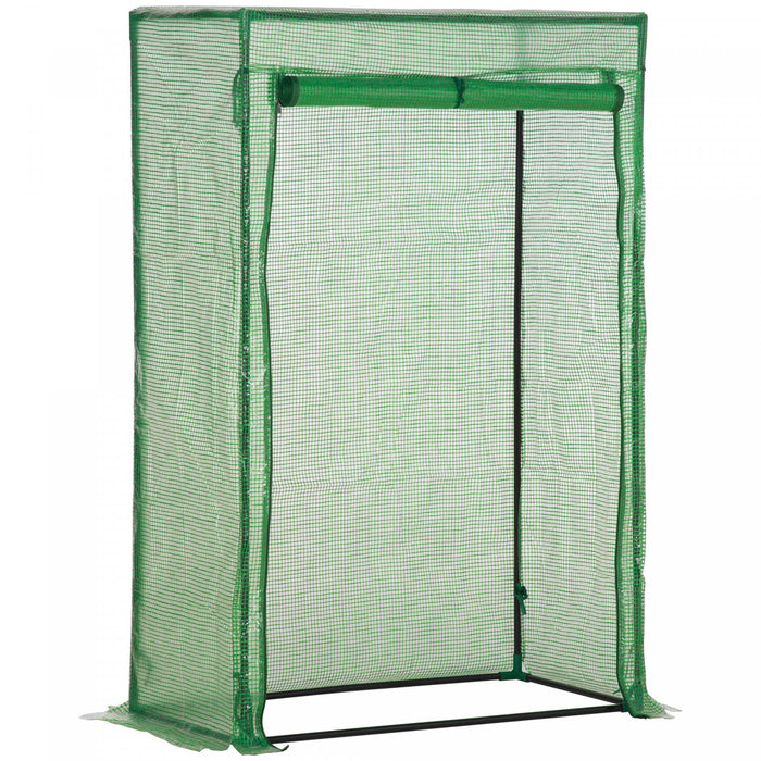 Outsunny Serre De Jardin Avec Cadre En Acier, 40\"l X 20\"l X 59\"h, Maison Chaude Pour Plantes De Tomates, Maison Chaude Avec Porte Enroulable, Housse En Plastique, Vert