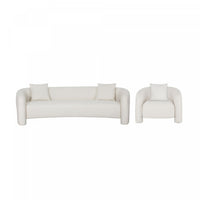 Ensemble de canape 2 pieces Sylvia Modern Glam en ivoire