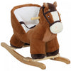 Cheval A Bascule Qaba Pour Bebe, Jouet A Bascule En Peluche Avec Sons