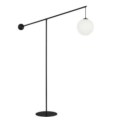 Dainolite Holly 1 Light Floor Lamp 106" H Matte Black Opal White Glass|Lampe à pied Holly de Dainolite de 106 po de hauteur en verre blanc opale, avec fini noir mat et 1 ampoule