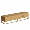 Aspect 70.8 Inch Modern TV Cabinet with Wood Grain Finish and Soft-Close Hinges, Natural | Aspect Meuble TV Moderne 70.8 po avec Finition Bois Graine et Charnieres a Fermeture Amortie, Naturel