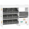 Qaba Organisateur de Jouets avec 11 Bacs en Tissu, Meuble Mobile, Blanc
