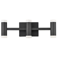 Lumière de coiffeuse Wilson e Dainolite en acrylique givré qui diffuse la lumière, avec fini noir mat et ampoule à DEL de 33 W