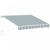 Outsunny 8'x7' Manuel Retractable Resistant A L'eau Pare-soleil Patio Auvent Abri D'auvent De Pont Exterieur (vert, Blanc)