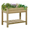 Outsunny Bac de plantation sureleve avec etagere de rangement, vert