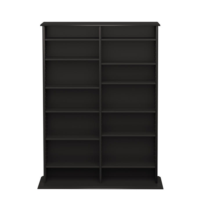 Meuble de rangement mural double largeur - chêne noir