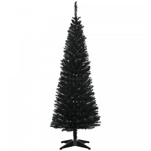 Homcom Arbre De Noel, Arbre De Noel Fin Avec Branches Realistes, Noir