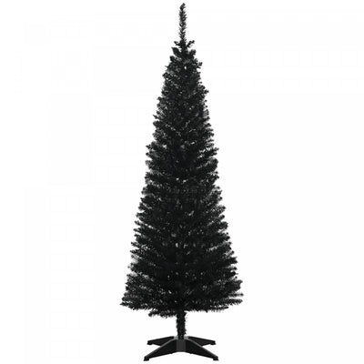 Homcom Pencil Christmas Tree, Slim Xmas Tree With Realistic Branches|Homcom Arbre De Noel, Arbre De Noel Fin Avec Branches Realistes, Noir