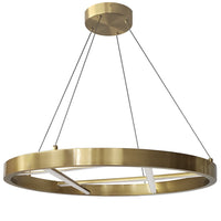 Lustre Dante de Dainolite en silicone blanc qui diffuse la lumière, avec fini laiton vieilli et ampoule à DEL de 40 W