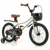 Costway 18\" Velo Pour Enfants Avec Roues D'entrainement Guidon Reglable Et Frein A Main Du Siege Vert