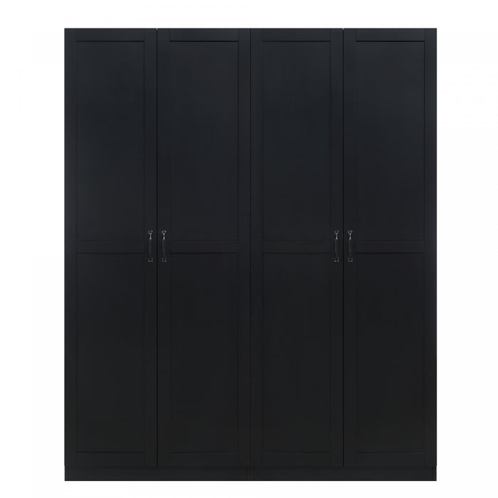 Armoire de rangement Cornelia Modern 30\" en noir (4 etageres) - Lot de 2