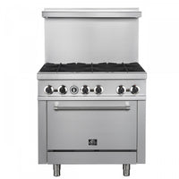 Cuisiniere a gaz Commerciale en acier inoxydable de 36 po, 6 bruleurs, 180 000 BTU – FCMGR0093-36