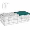 Pawhut Cage Pour Petits Animaux, Parc Pour Poulets, Lapins, Chinchillas, Parc Exterieur Pour Petits Animaux Avec Toit, 87\" X 34\" X 28\", Vert