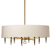 Lustre Langford de Dainolite avec abat-jour crème, fini bronze rétro et 8 ampoules