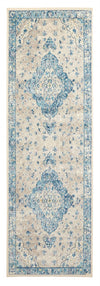 Tapis de Couloir Traditionnel Daria 2'8\" x 8'2\" en Bleu