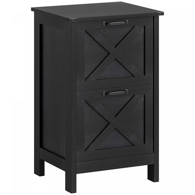 HOMCOM File Cabinet with 2 Drawers Filing Cabinet for A4 Letter, Black