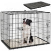 Cage pour Chien de 90 cm, Cage Pliable en Metal avec 2 Portes et Coussin