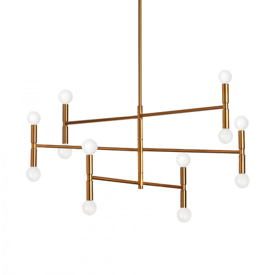 Dainolite Ava 12 Light Chandelier Medium Vintage Bronze Finish Lamp|Lustre moyen Ava de Dainolite avec fini bronze rétro et 12 ampoules