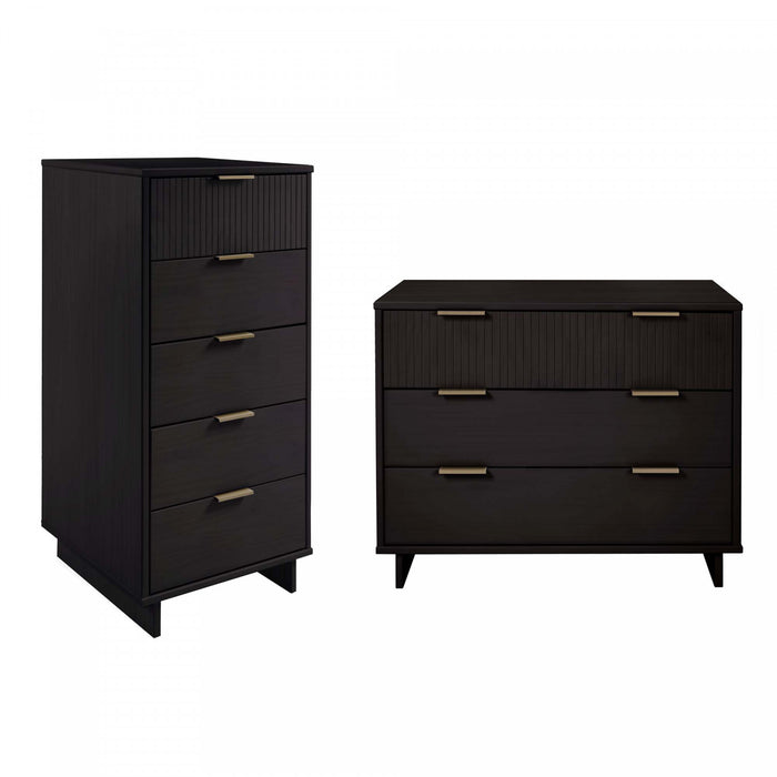 Ensemble de commode moderne Granville 2 pieces en noir
