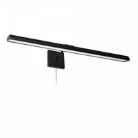Lampe pour affichage d’image Leonardo de Dainolite de 32 po en verre givré qui diffuse la lumière, avec fini noir mat et ampoule de 40 W