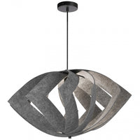Luminaire suspendu Rotem de Dainolite avec abat-jour gris, fini noir mat et 1 ampoule